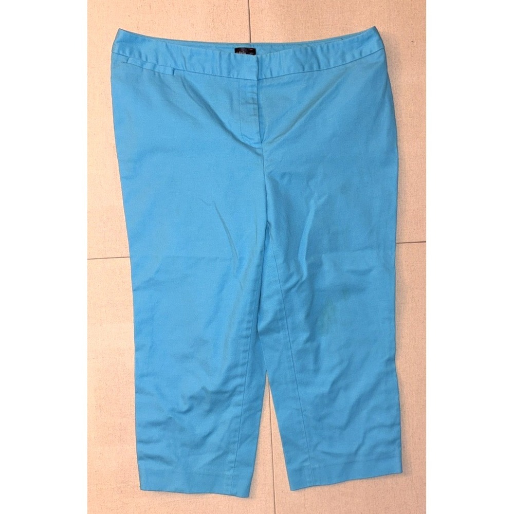 Women's Rafaella Curvy Turquoise Blue Capri Pants Size 14, Inseam 20"